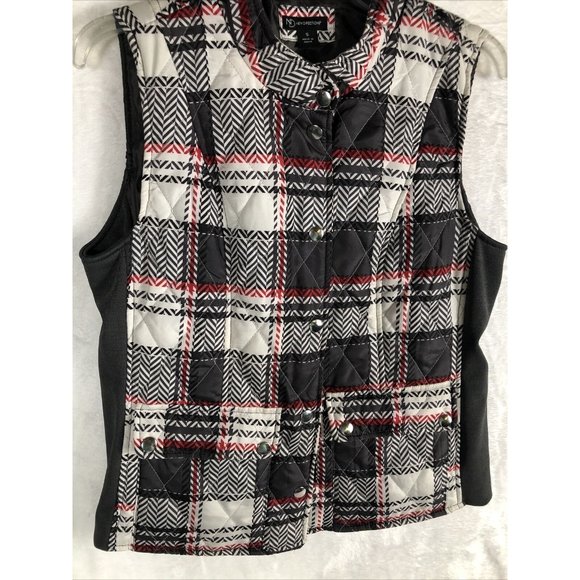 New Direction Woman's Plaid Adult Size Small Vest - Picture 6 of 8